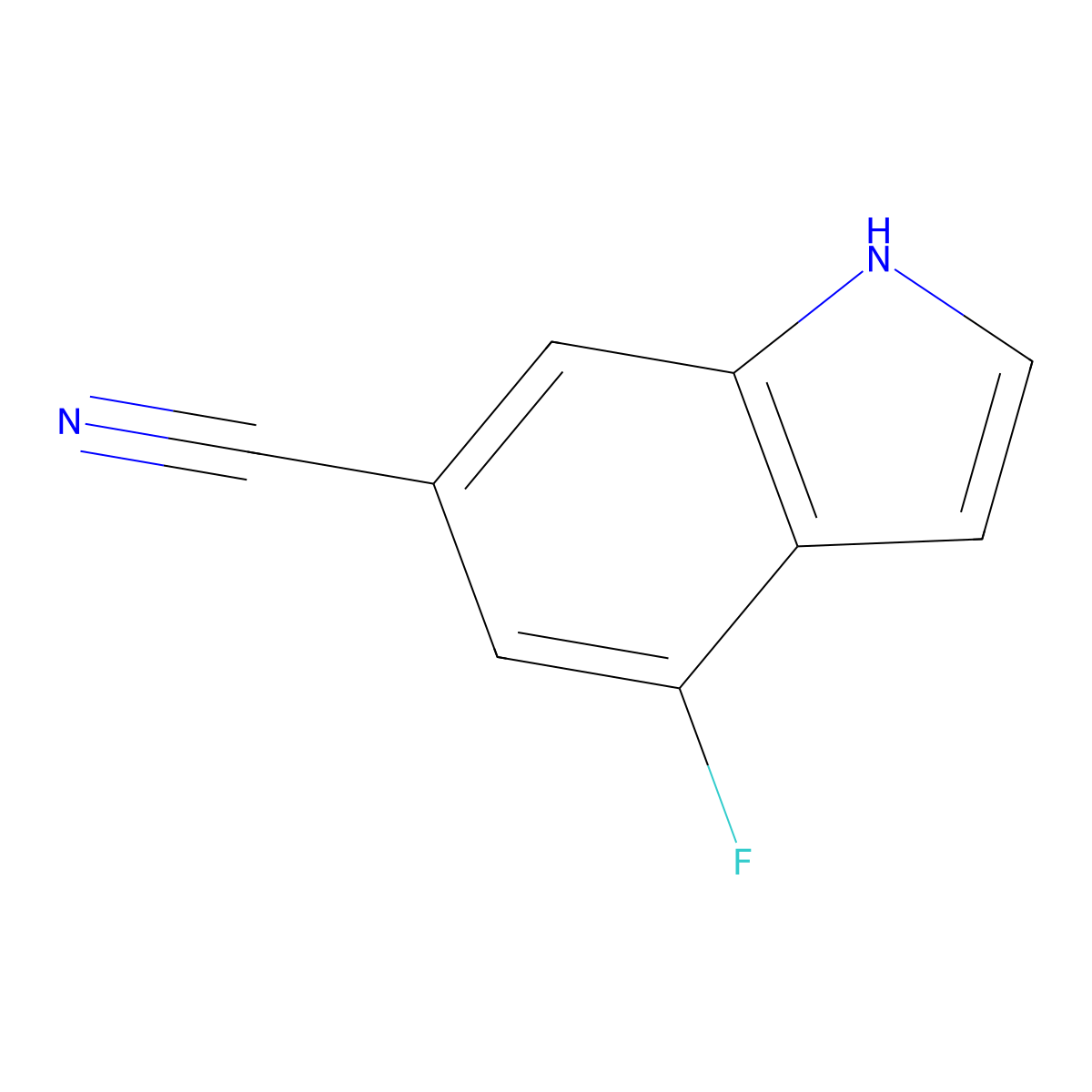 4-Fluoro-1H-indole-6-carbonitrile molecular structure, CAS 1427389-62-5