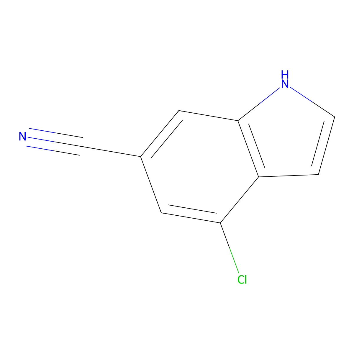 4-chloro-1H-indole-6-carbonitrile molecular structure, CAS 1427389-84-1