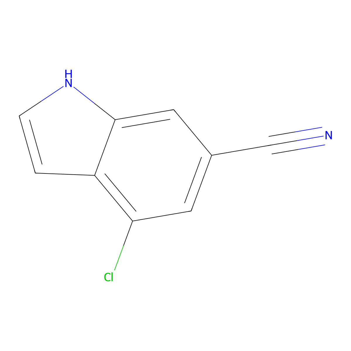 4-chloro-1H-indole-6-carbonitrile molecular structure, CAS 1427389-84-1