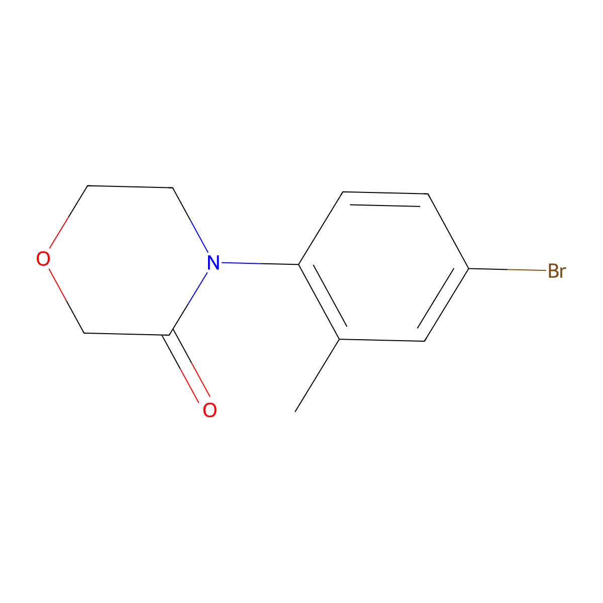 4-(4-Bromo-2-methylphenyl)morpholin-3-one molecular structure, CAS 1427389-90-9