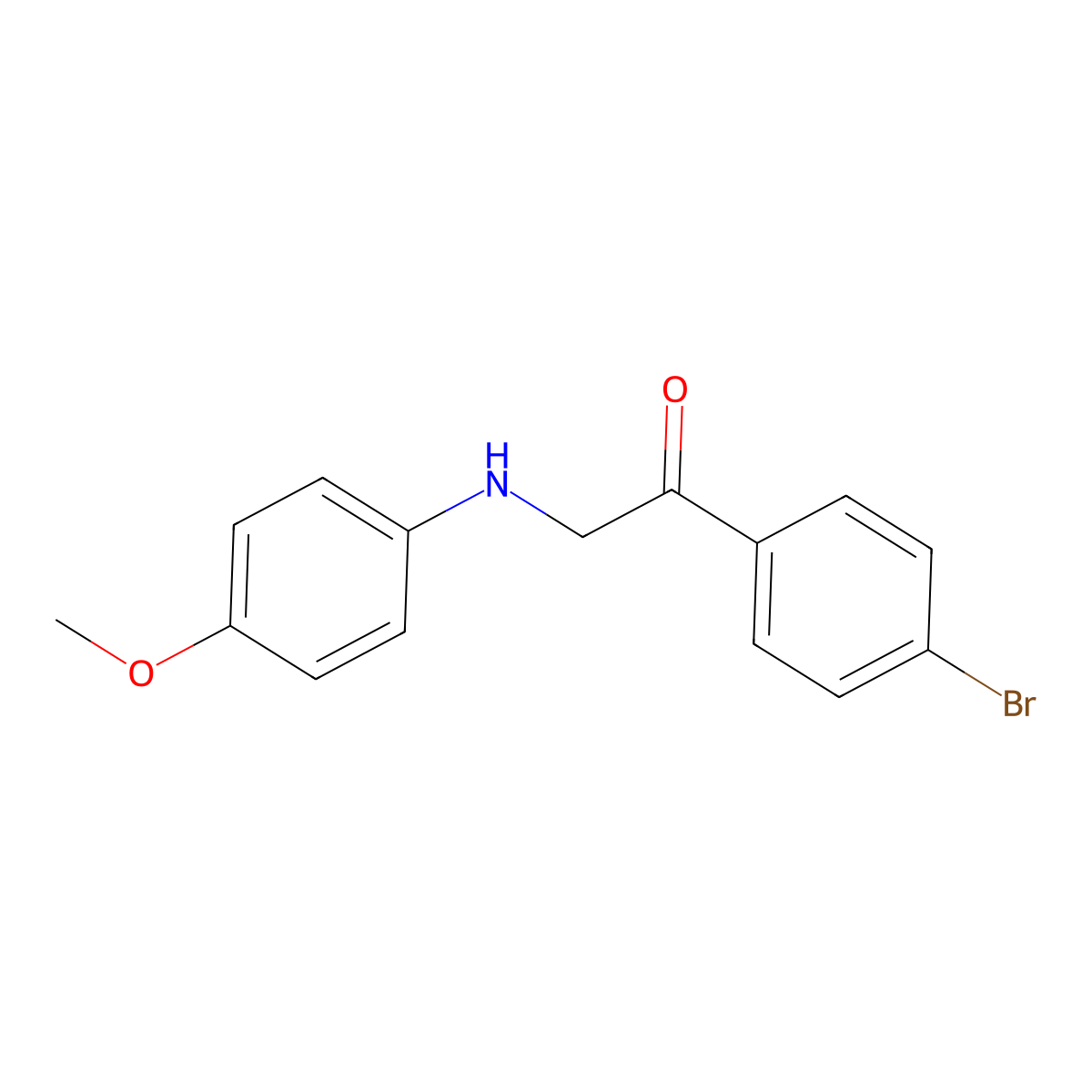1-(4-Bromophenyl)-2-((4-methoxyphenyl)amino)ethan-1-one molecular structure, CAS 142739-60-4