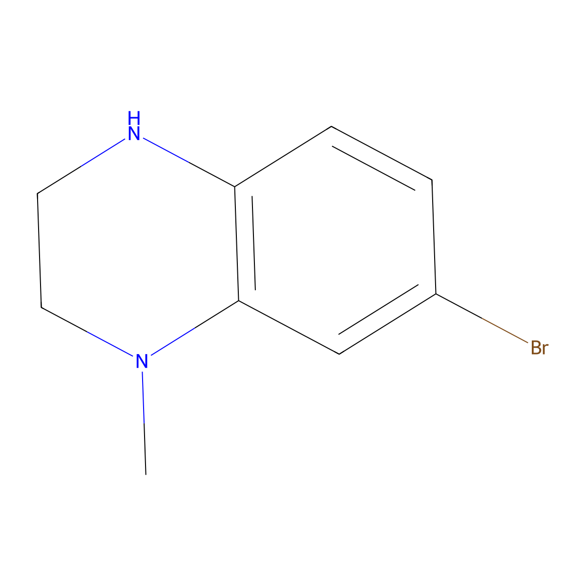 7-Bromo-1-methyl-1,2,3,4-tetrahydroquinoxaline molecular structure, CAS 1427391-09-0