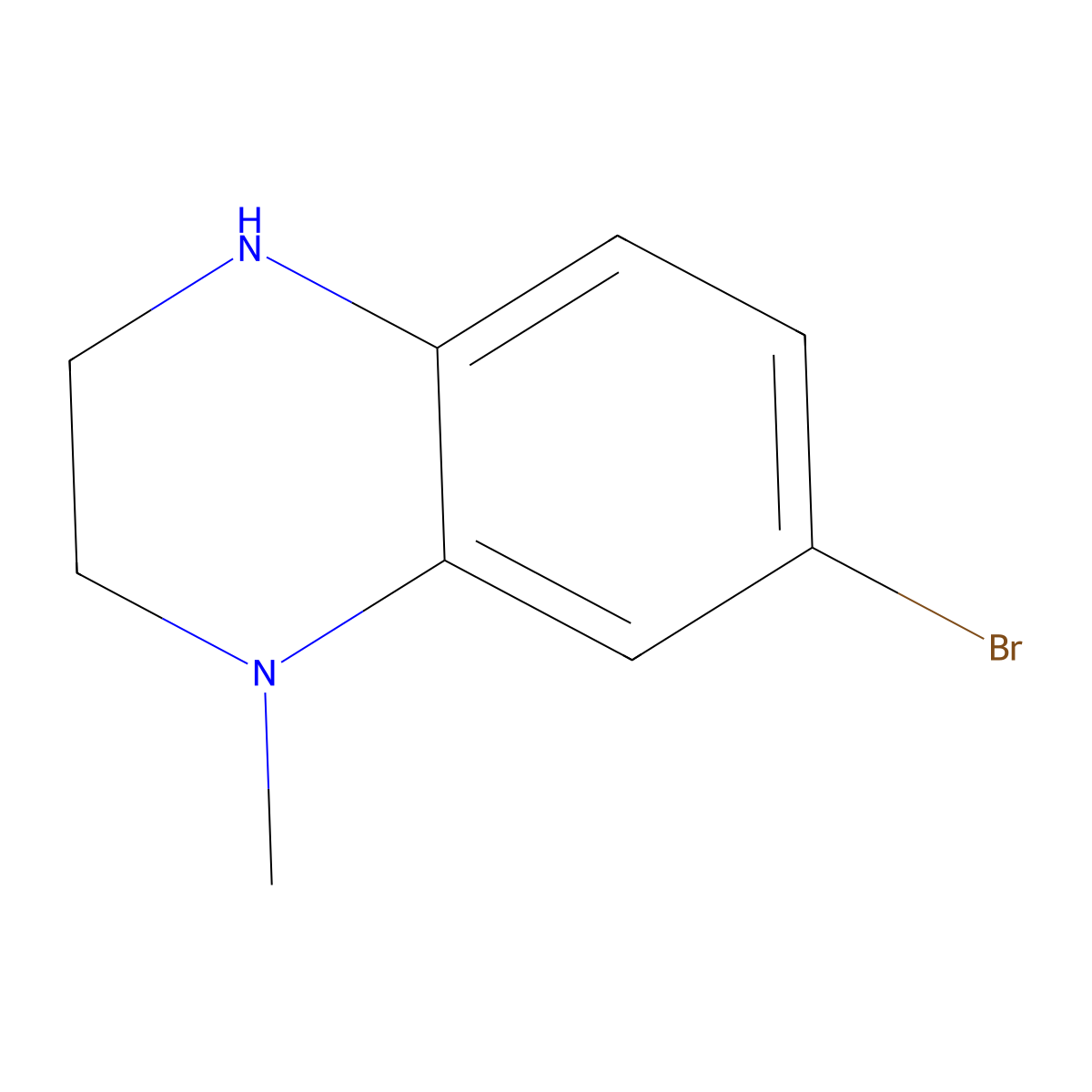 7-Bromo-1-methyl-1,2,3,4-tetrahydroquinoxaline molecular structure, CAS 1427391-09-0