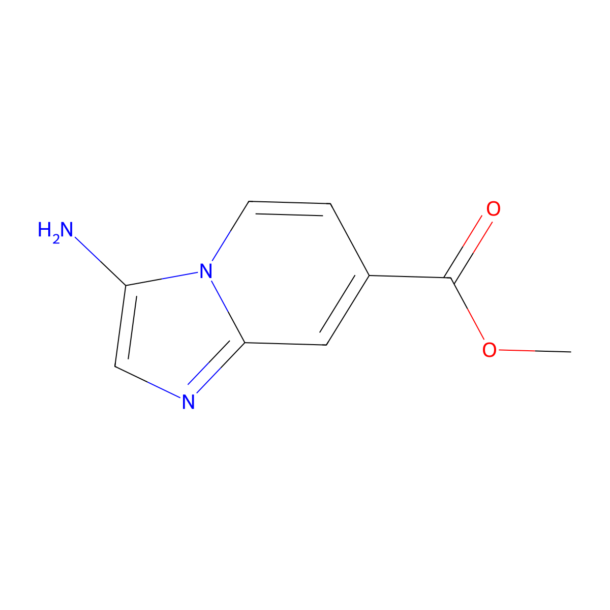 Methyl 3-aminoimidazo(1,2-a)pyridine-7-carboxylate molecular structure, CAS 1427392-00-4