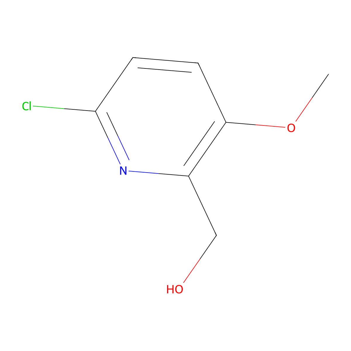 (6-Chloro-3-methoxypyridin-2-yl)methanol molecular structure, CAS 1427392-79-7