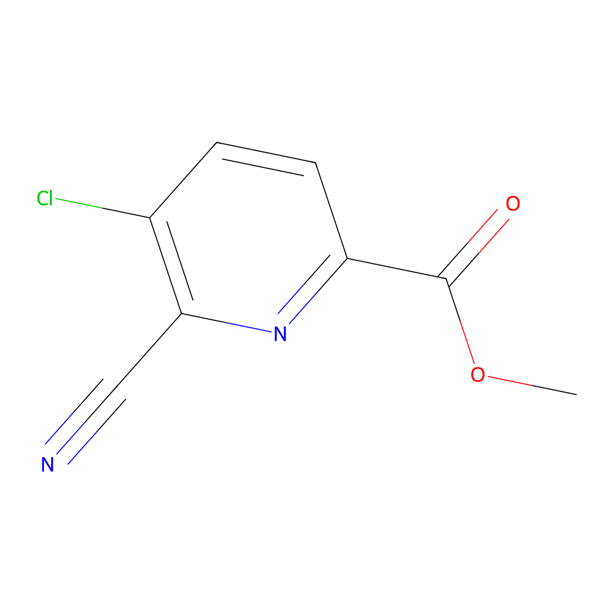 Methyl 5-chloro-6-cyanopyridine-2-carboxylate molecular structure, CAS 1427392-98-0
