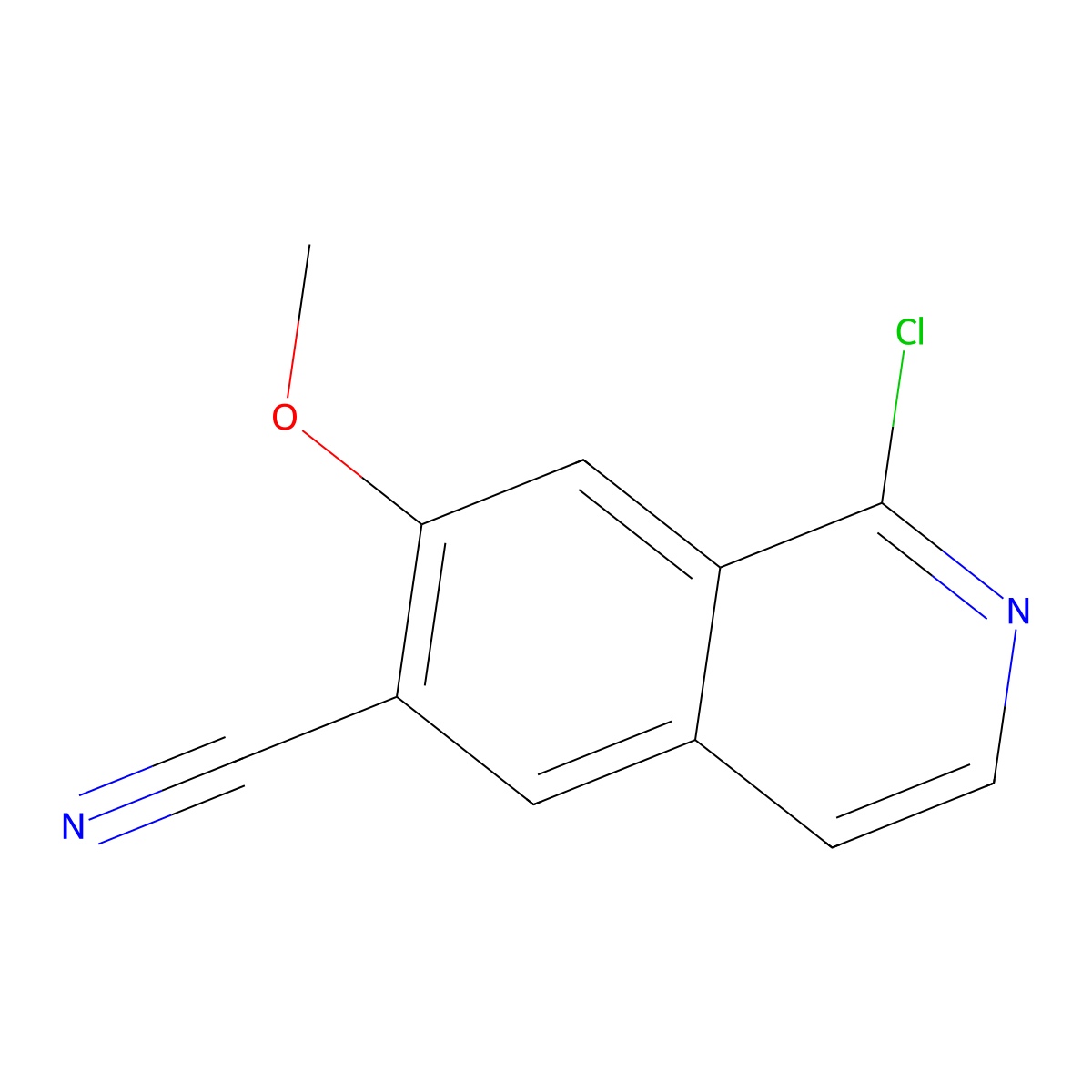 1-Chloro-7-methoxyisoquinoline-6-carbonitrile molecular structure, CAS 1427393-40-5