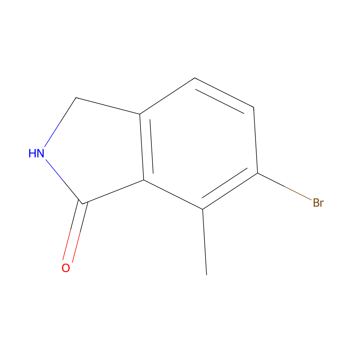 6-Bromo-7-methylisoindolin-1-one molecular structure, CAS 1427394-72-6