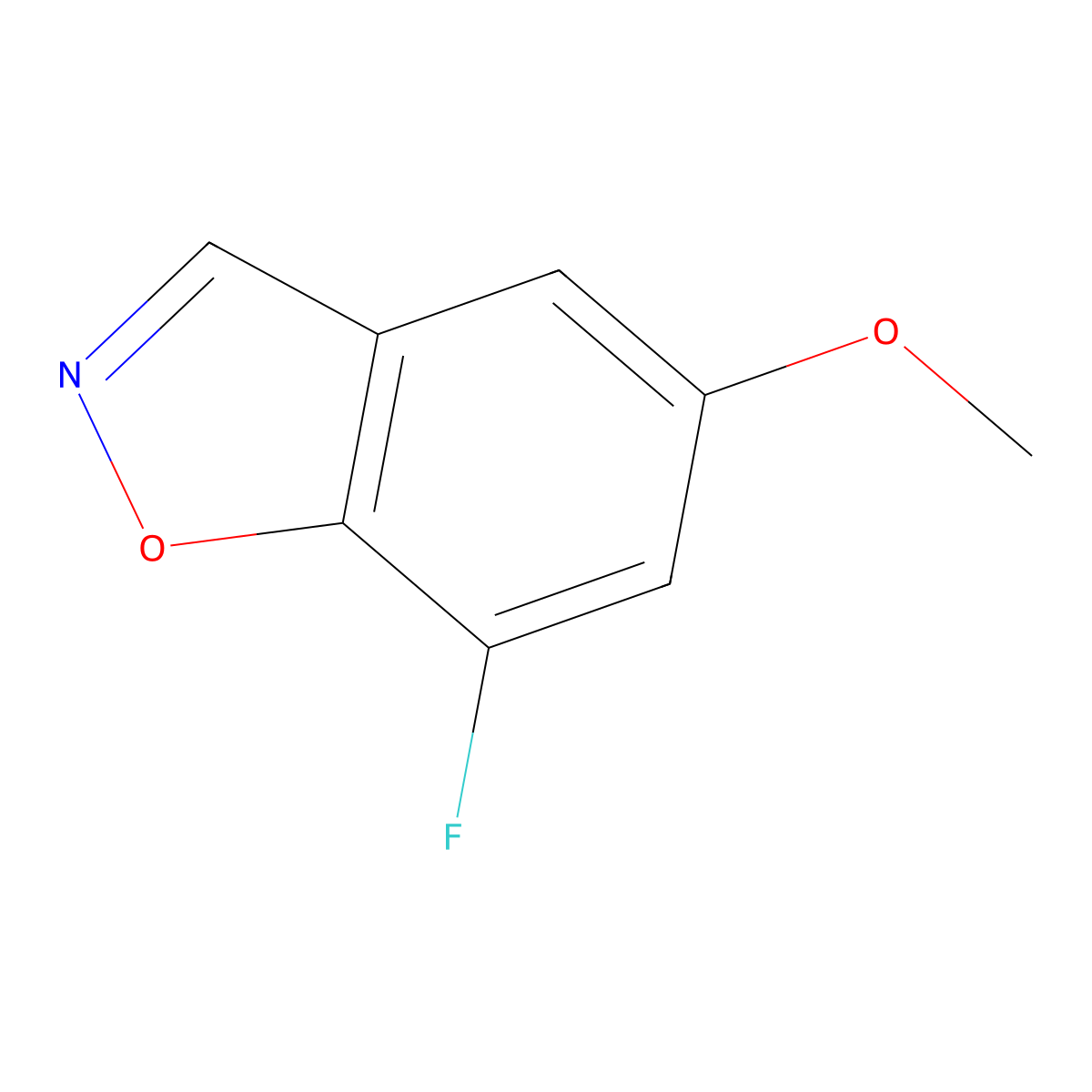 7-Fluoro-5-methoxy-1,2-benzoxazole molecular structure, CAS 1427395-17-2