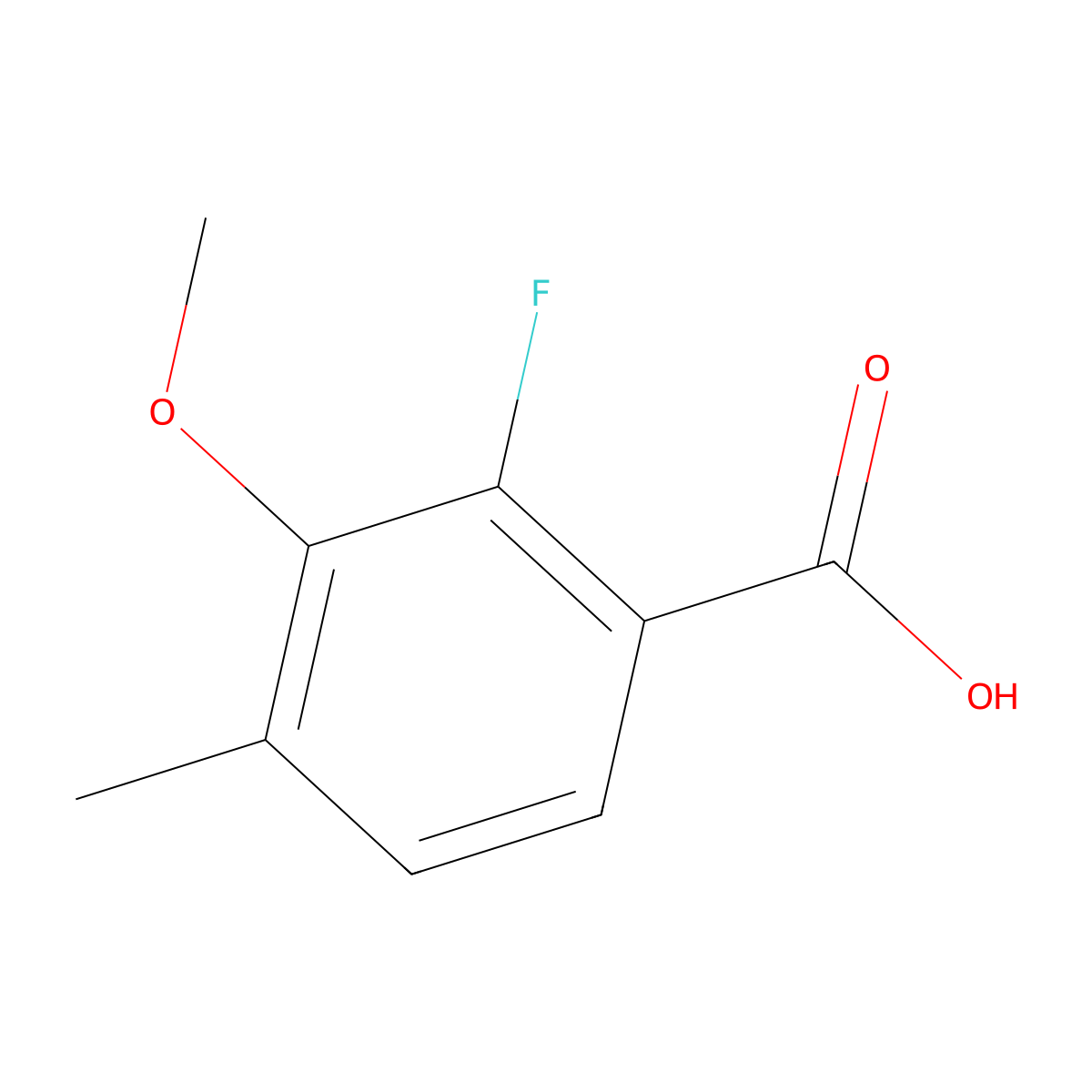2-Fluoro-3-methoxy-4-methylbenzoic acid molecular structure, CAS 1427395-33-2
