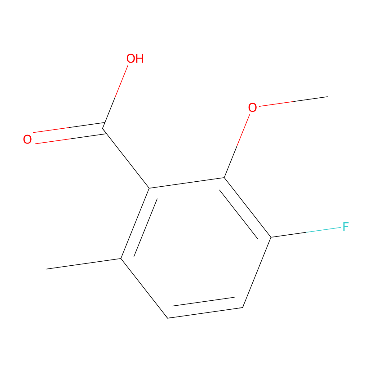 3-Fluoro-2-methoxy-6-methylbenzoic acid molecular structure, CAS 1427395-63-8