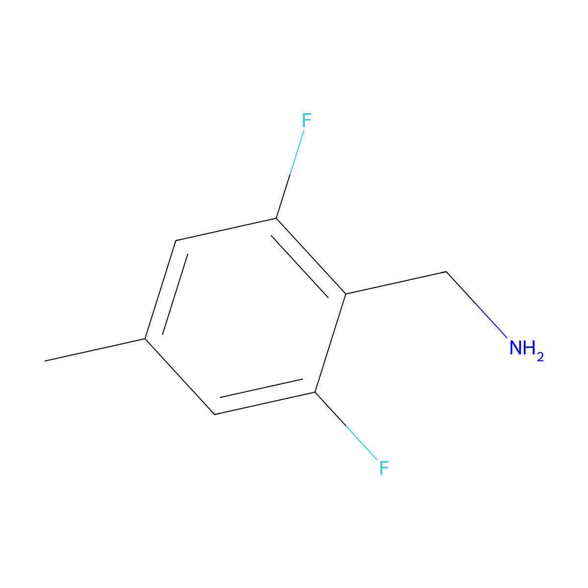 (2,6-Difluoro-4-methylphenyl)methanamine molecular structure, CAS 1427395-71-8