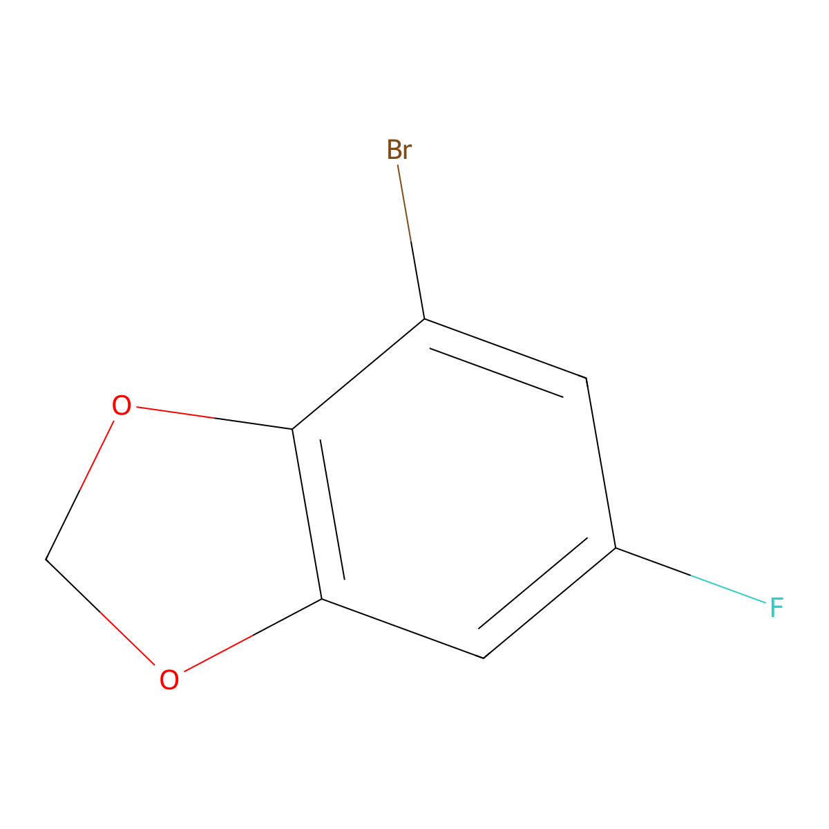 4-Bromo-6-fluoro-1,3-dioxaindane molecular structure, CAS 1427395-88-7