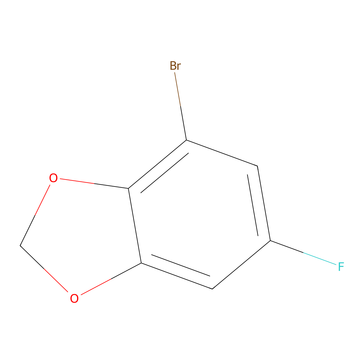 4-Bromo-6-fluoro-1,3-dioxaindane molecular structure, CAS 1427395-88-7