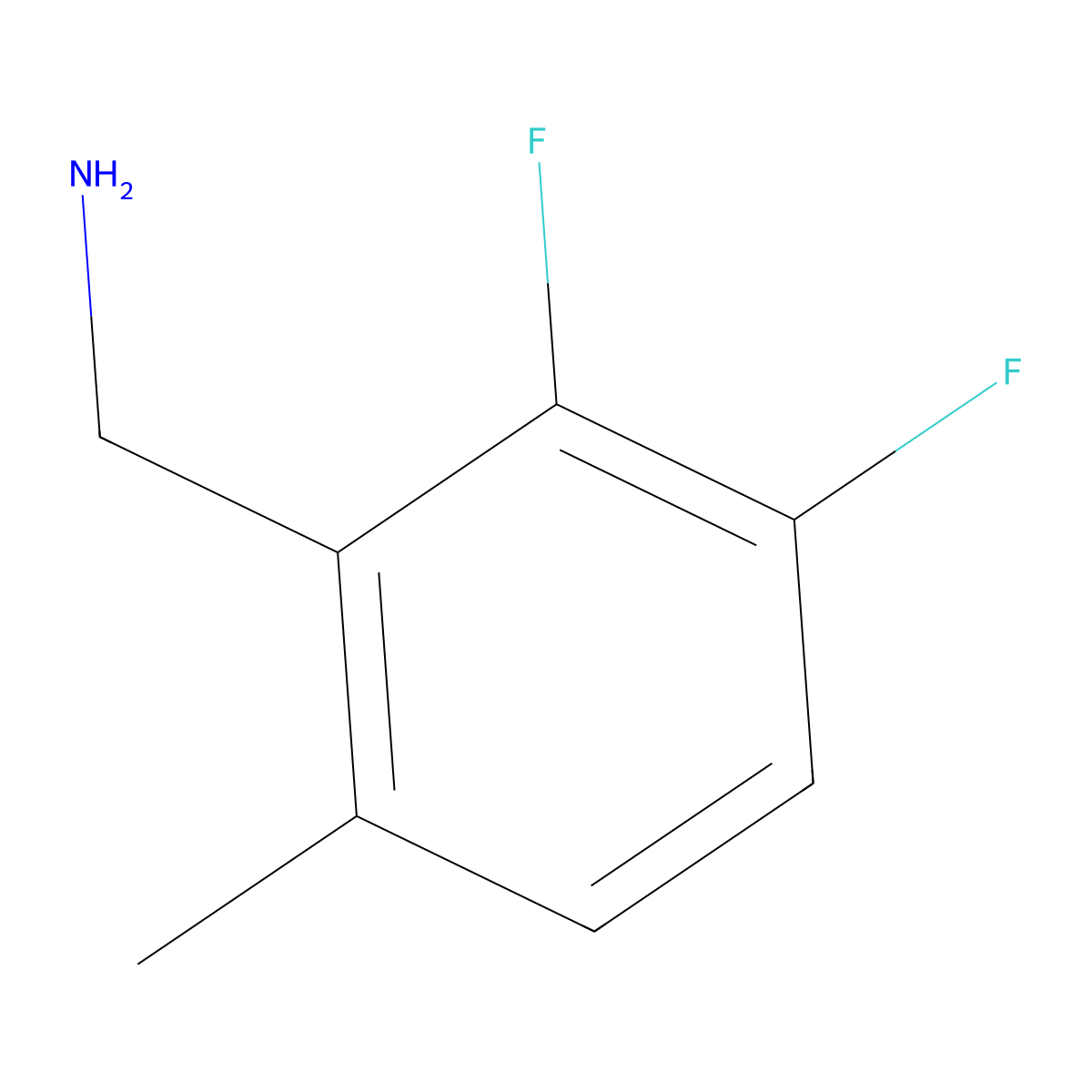 (2,3-Difluoro-6-methylphenyl)methanamine molecular structure, CAS 1427395-89-8