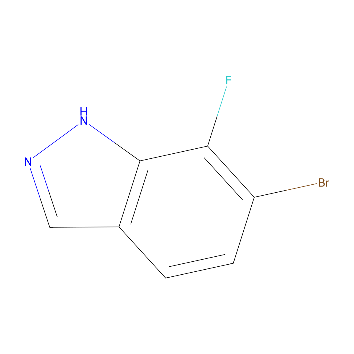 6-bromo-7-fluoro-1H-indazole molecular structure, CAS 1427396-09-5