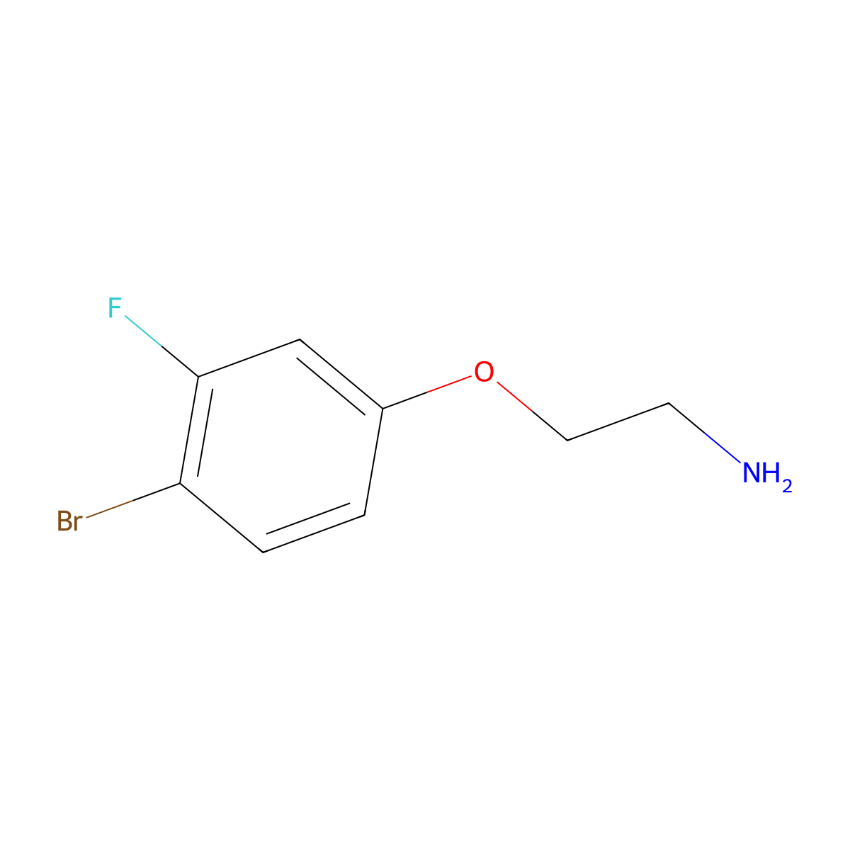 2-(4-Bromo-3-fluorophenoxy)ethan-1-amine molecular structure, CAS 1427396-24-4