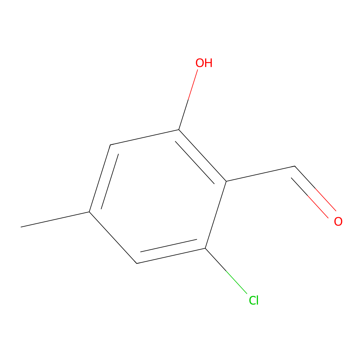 2-Chloro-6-hydroxy-4-methylbenzaldehyde molecular structure, CAS 1427396-37-9