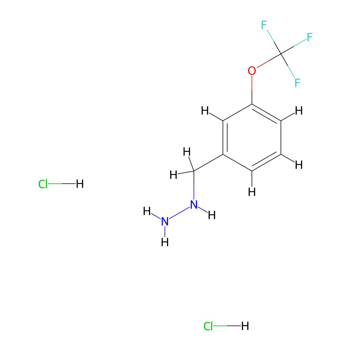 (3-(Trifluoromethoxy)benzyl)hydrazine dihydrochloride molecular structure, CAS 1427396-65-3