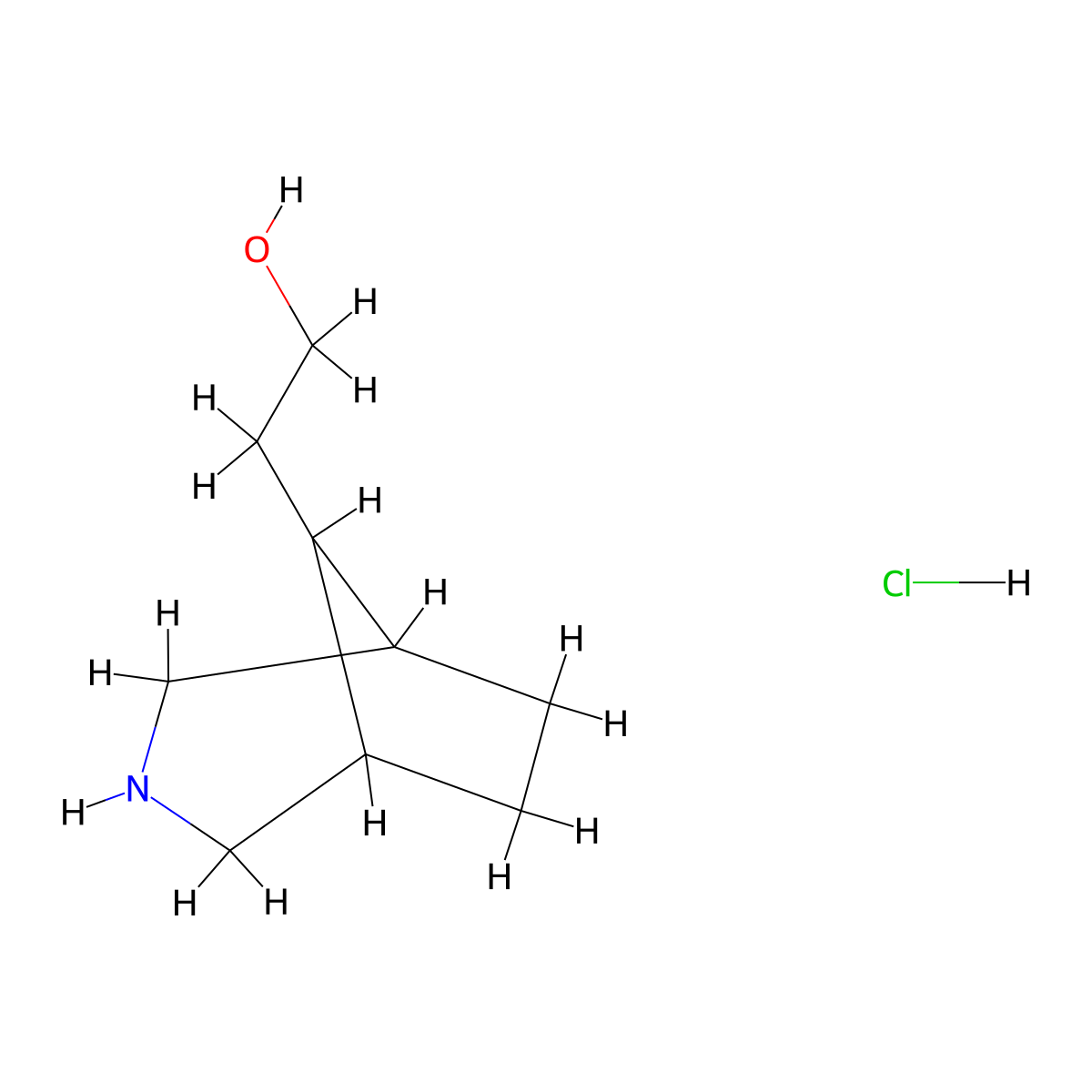 8-Hydroxyethyl-3-azabicyclo-[3.2.1]octane hydrochloride molecular structure, CAS 1427396-74-4