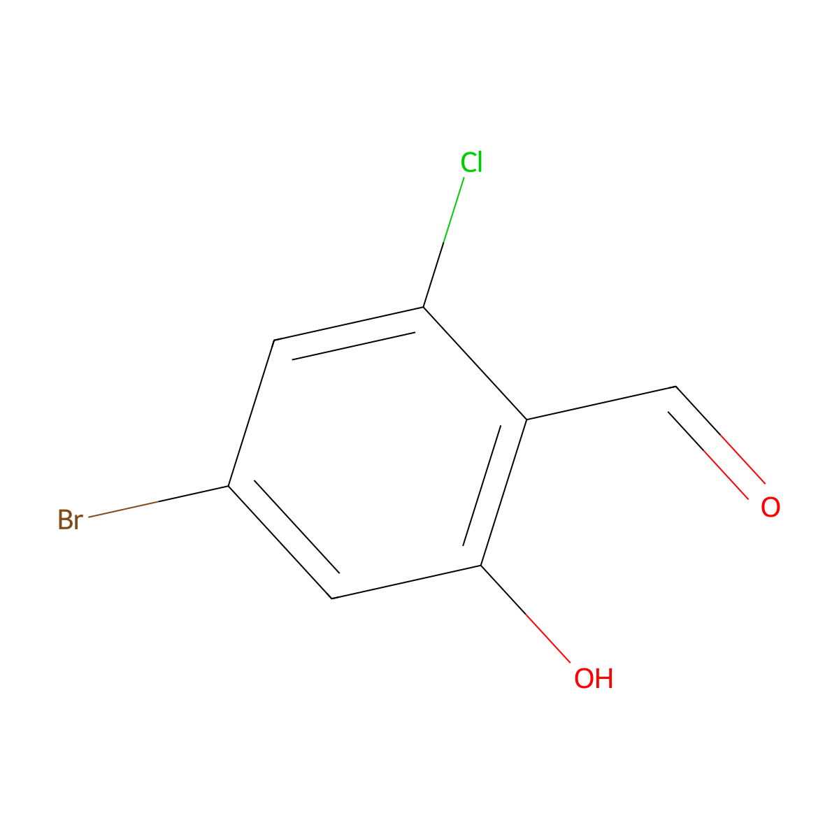 4-Bromo-2-chloro-6-hydroxybenzaldehyde molecular structure, CAS 1427396-82-4