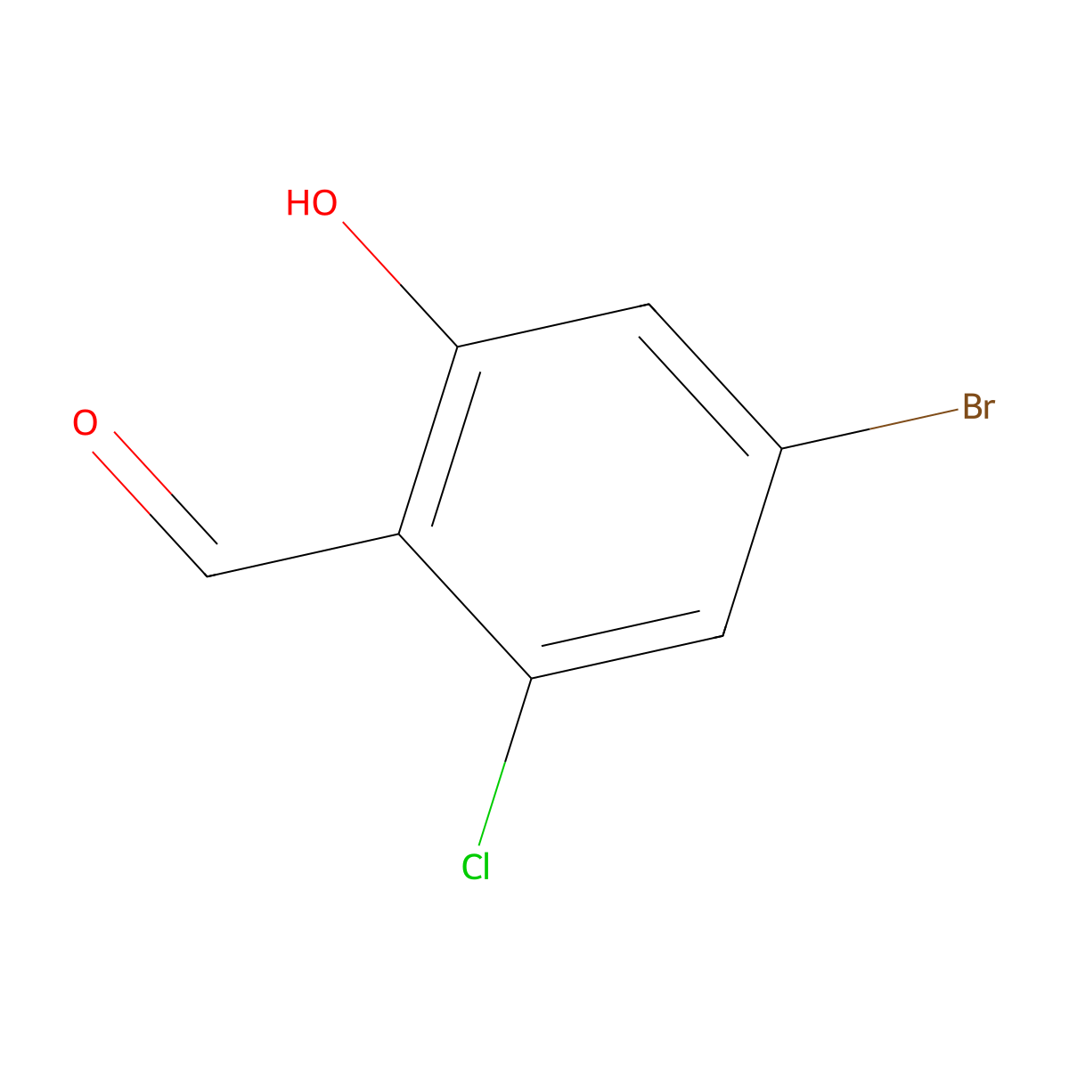 4-Bromo-2-chloro-6-hydroxybenzaldehyde molecular structure, CAS 1427396-82-4