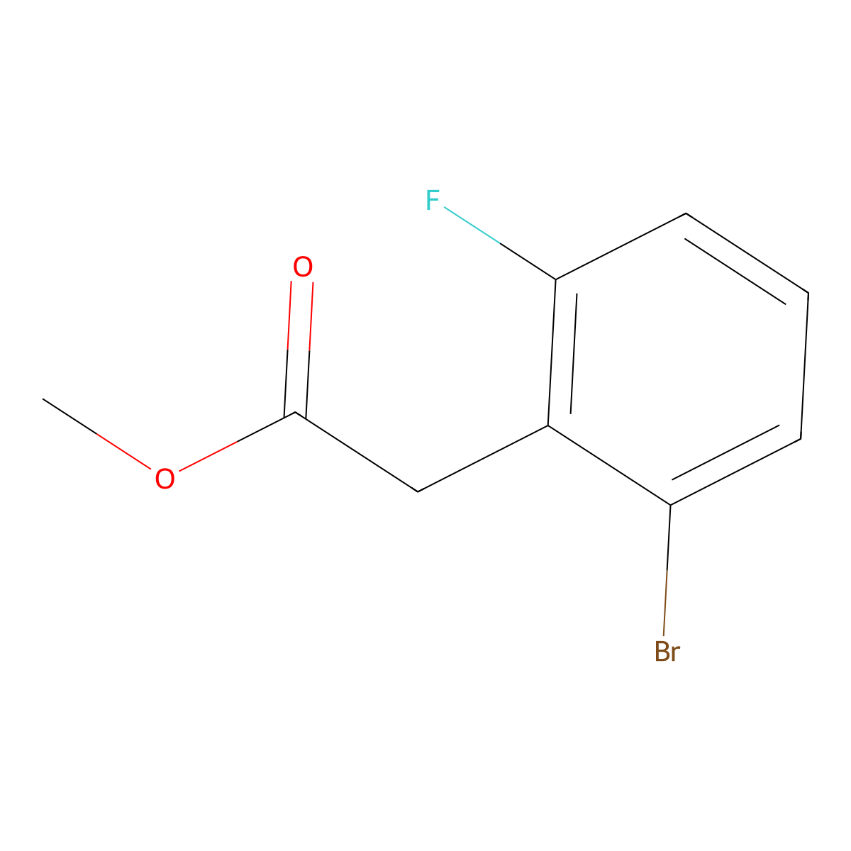 Methyl 2-(2-bromo-6-fluorophenyl)acetate molecular structure, CAS 1427397-15-6