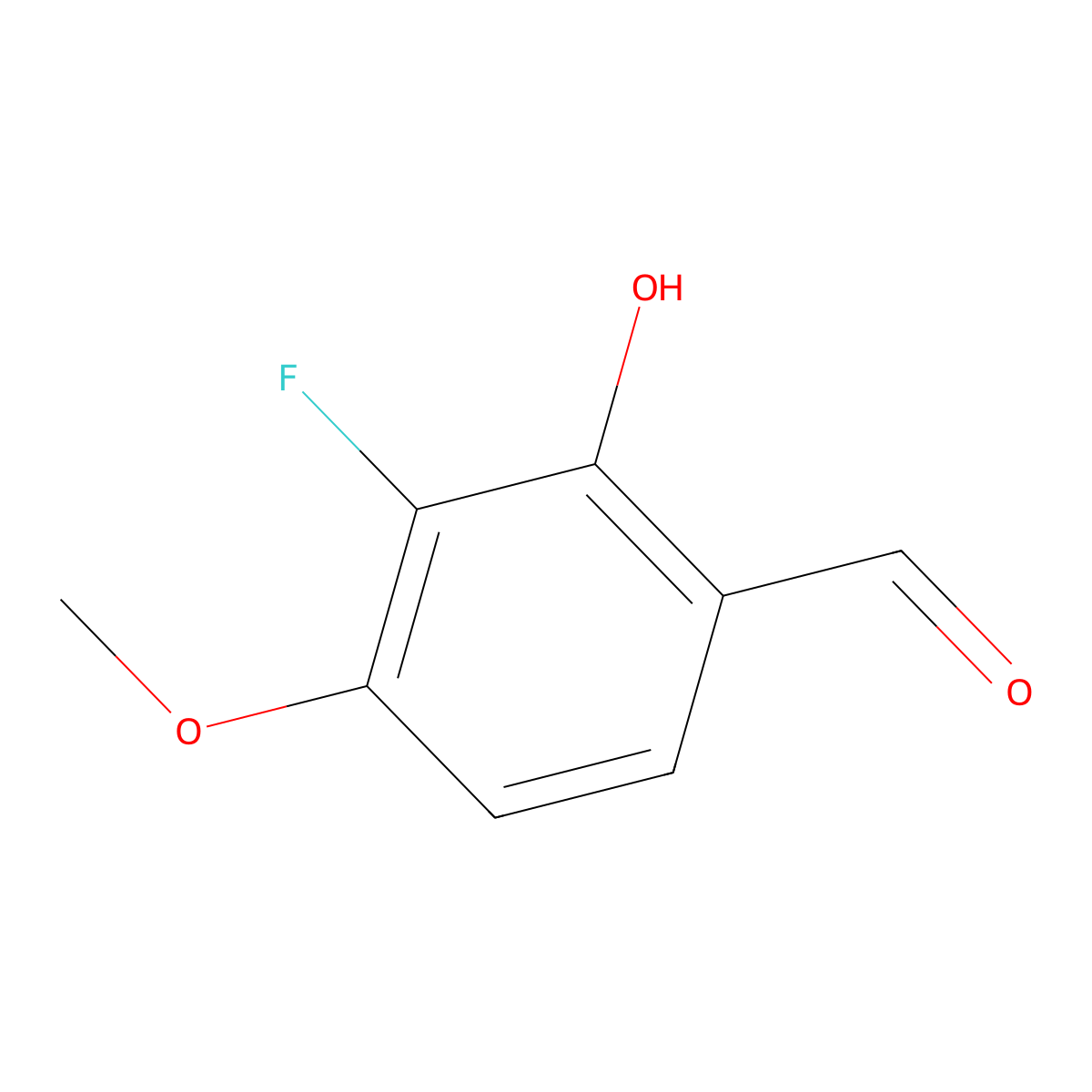 3-Fluoro-2-hydroxy-4-methoxybenzaldehyde molecular structure, CAS 1427397-19-0