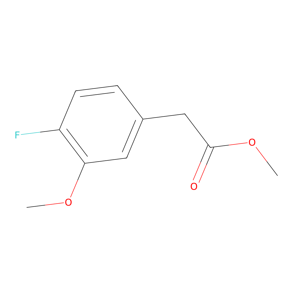 Methyl 4-fluoro-3-methoxyphenylacetate molecular structure, CAS 1427397-59-8