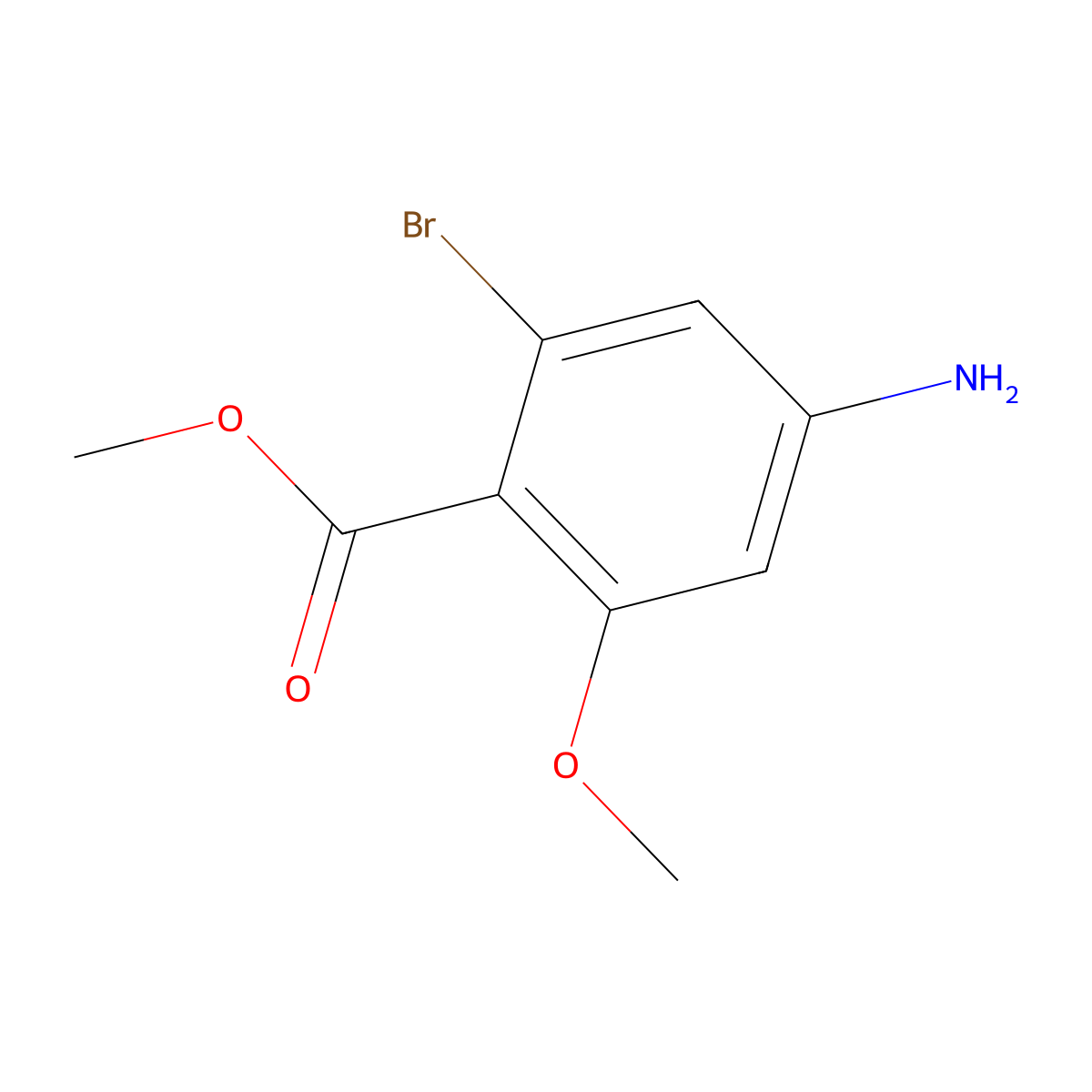 Methyl 4-amino-2-bromo-6-methoxybenzoate molecular structure, CAS 1427398-95-5