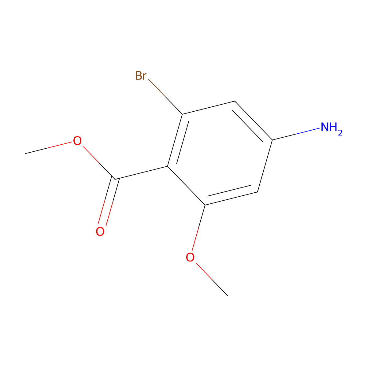 Methyl 4-amino-2-bromo-6-methoxybenzoate molecular structure, CAS 1427398-95-5