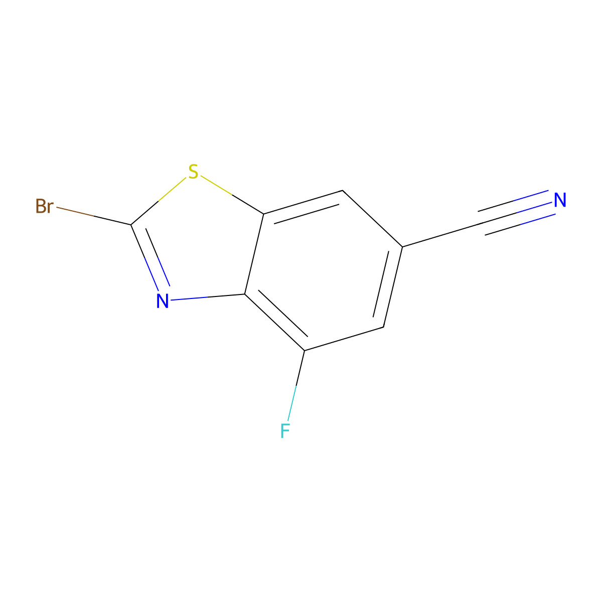 2-Bromo-4-fluorobenzo[d]thiazole-6-carbonitrile molecular structure, CAS 1427399-19-6