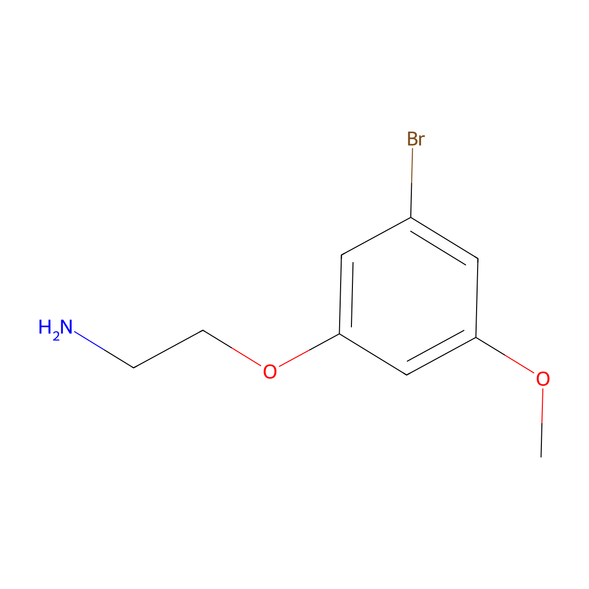 1-(2-Aminoethoxy)-3-bromo-5-methoxybenzene molecular structure, CAS 1427399-27-6