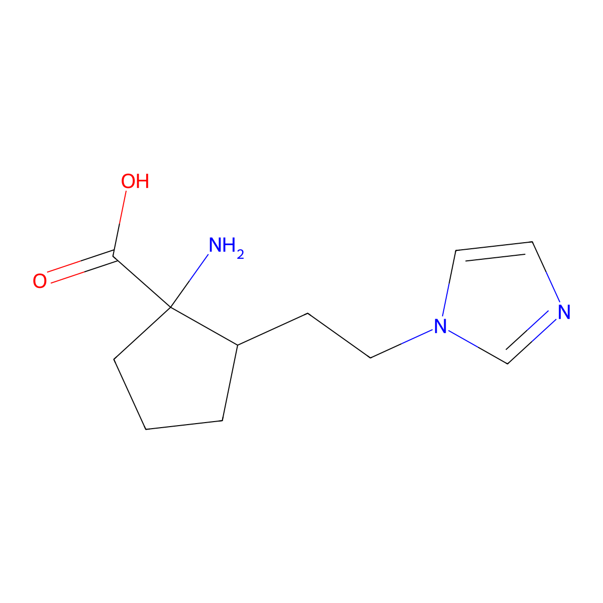 2-(2-(1h-Imidazol-1-yl)ethyl)-1-aminocyclopentane-1-carboxylic acid molecular structure, CAS 1427401-91-9