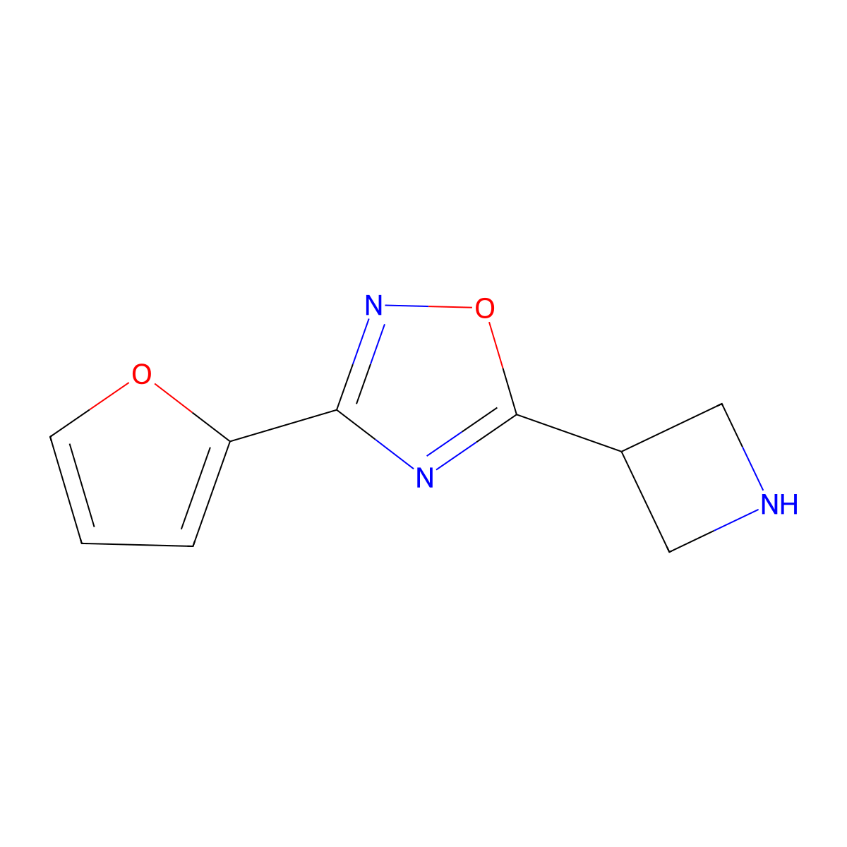 5-(Azetidin-3-yl)-3-(furan-2-yl)-1,2,4-oxadiazole molecular structure, CAS 1427402-13-8