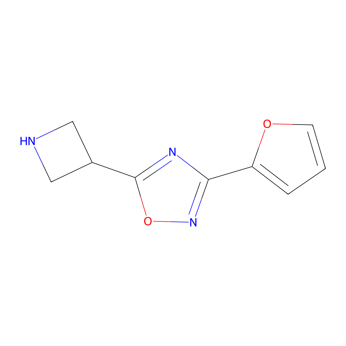 5-(Azetidin-3-yl)-3-(furan-2-yl)-1,2,4-oxadiazole molecular structure, CAS 1427402-13-8