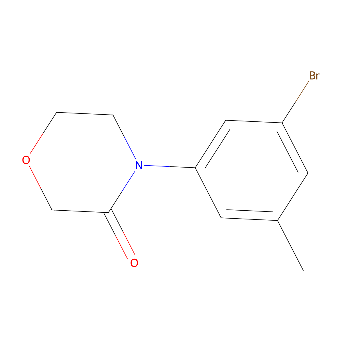 4-(3-Bromo-5-methylphenyl)morpholin-3-one molecular structure, CAS 1427402-66-1