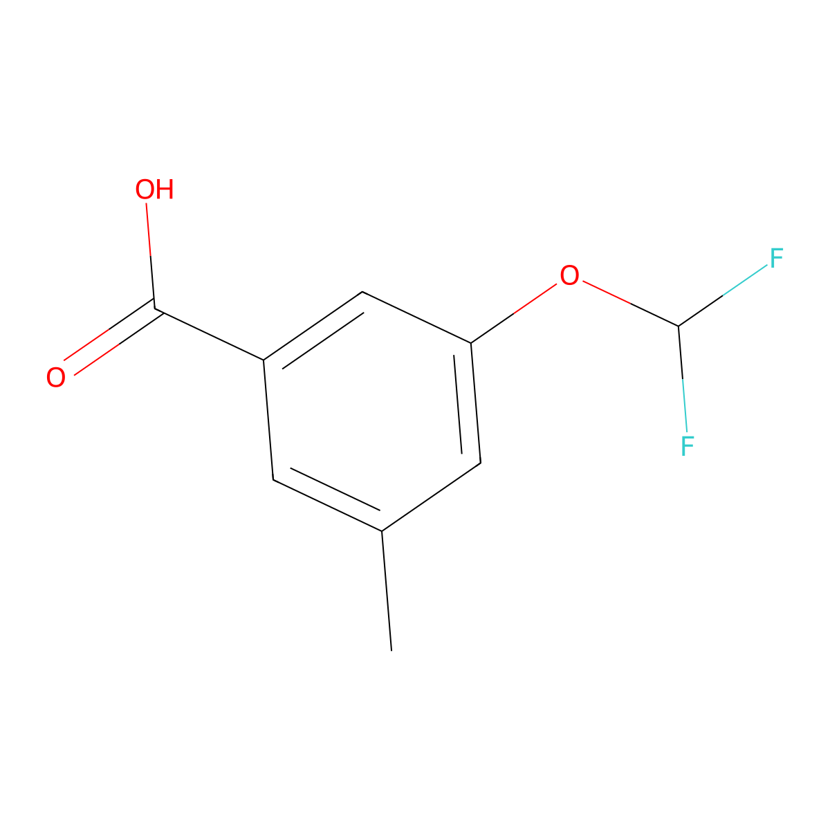 3-(Difluoromethoxy)-5-methylbenzoic acid molecular structure, CAS 1427403-26-6
