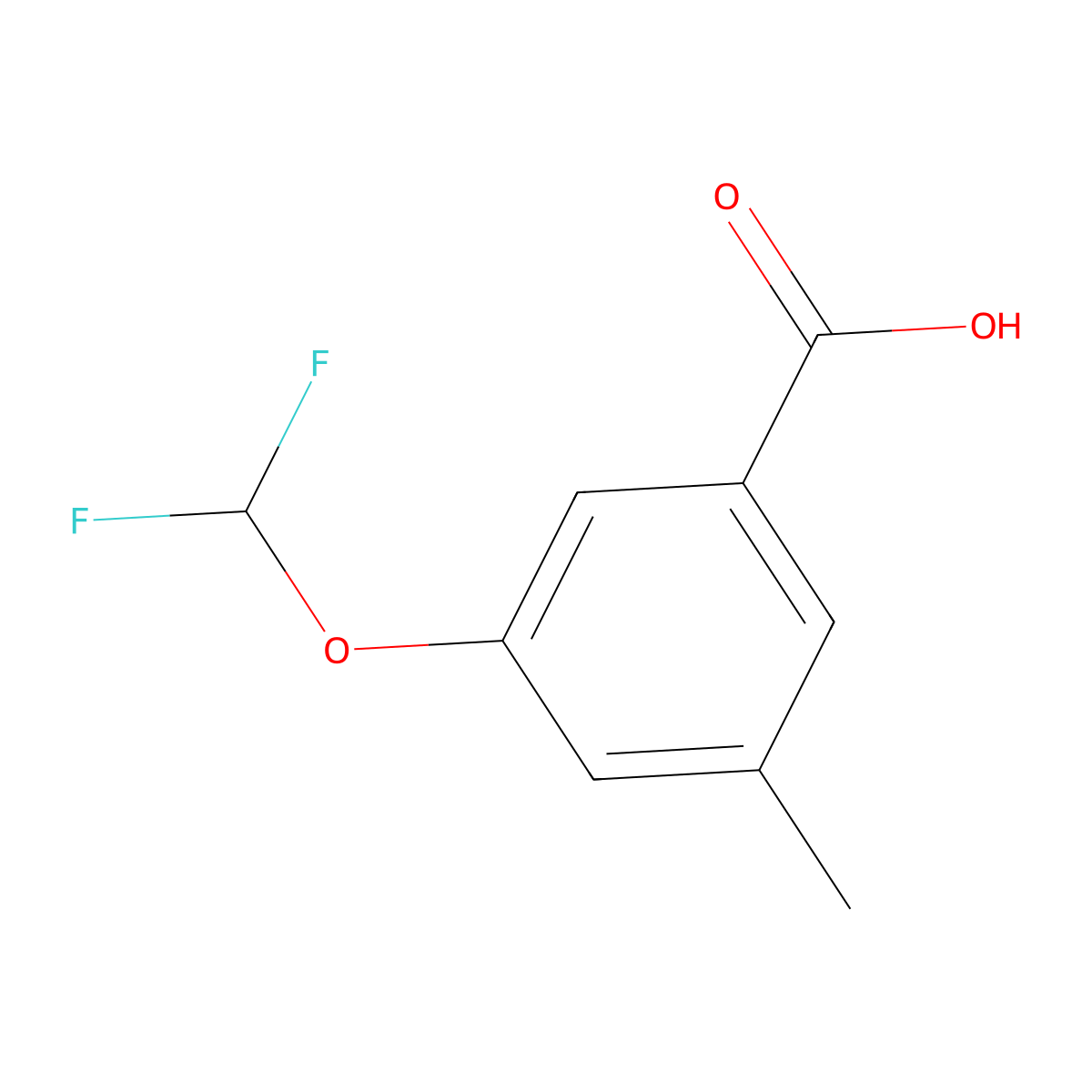 3-(Difluoromethoxy)-5-methylbenzoic acid molecular structure, CAS 1427403-26-6