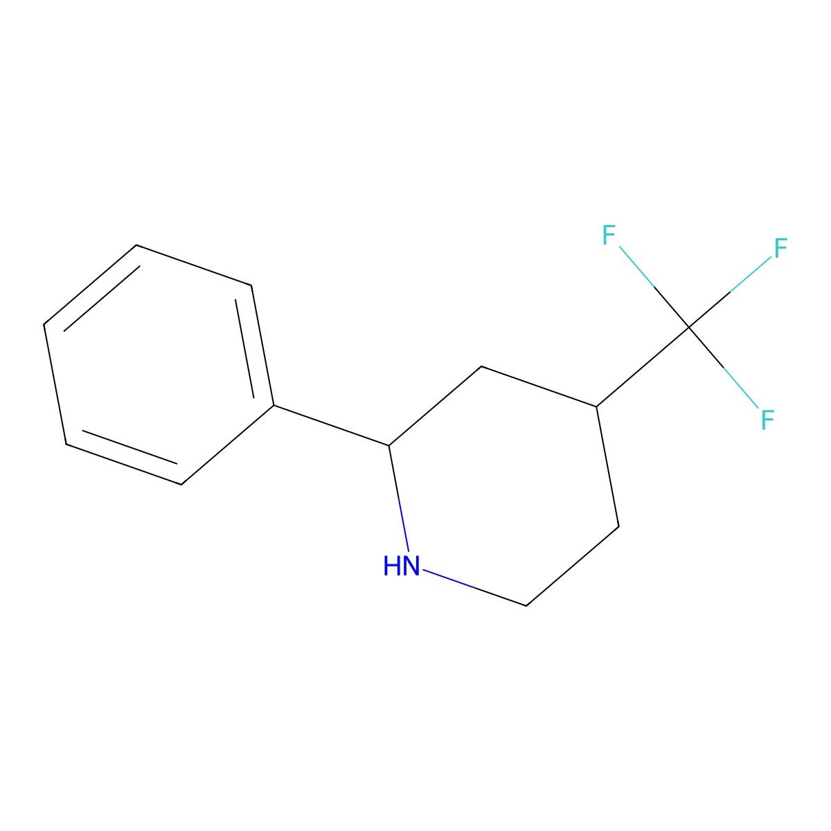 2-Phenyl-4-(trifluoromethyl)piperidine molecular structure, CAS 1427403-95-9