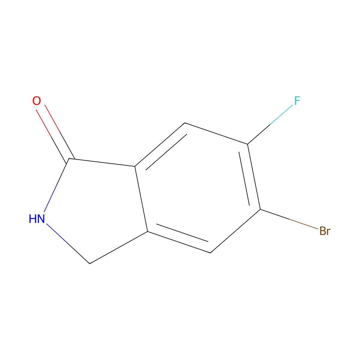 5-Bromo-6-fluoroisoindolin-1-one molecular structure, CAS 1427403-96-0