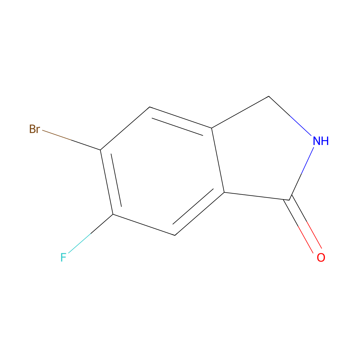 5-Bromo-6-fluoroisoindolin-1-one molecular structure, CAS 1427403-96-0