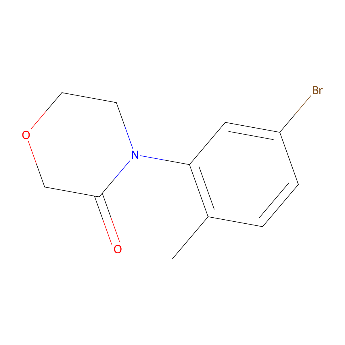 4-(5-Bromo-2-methylphenyl)morpholin-3-one molecular structure, CAS 1427404-11-2