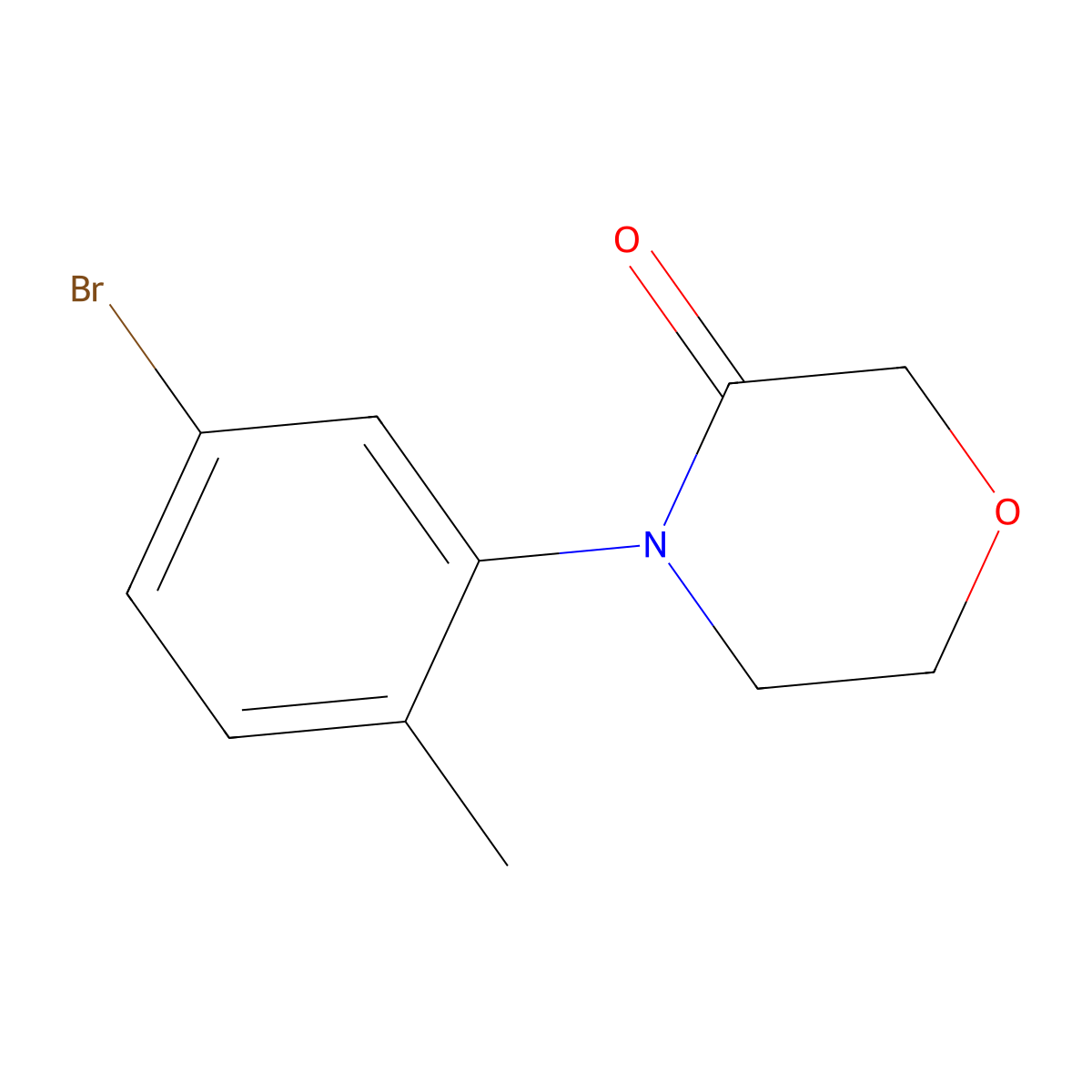 4-(5-Bromo-2-methylphenyl)morpholin-3-one molecular structure, CAS 1427404-11-2