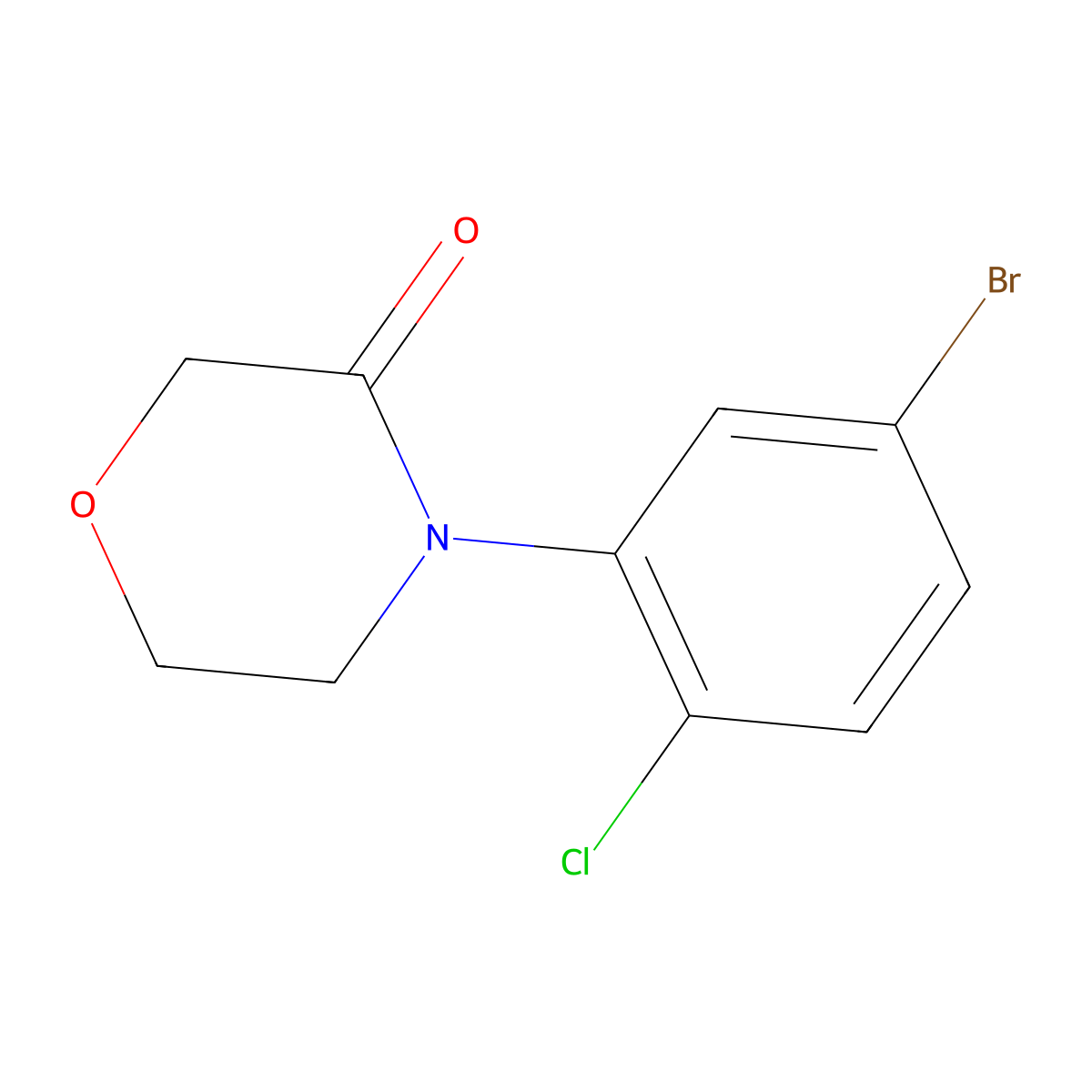 4-(5-Bromo-2-chlorophenyl)morpholin-3-one molecular structure, CAS 1427404-18-9