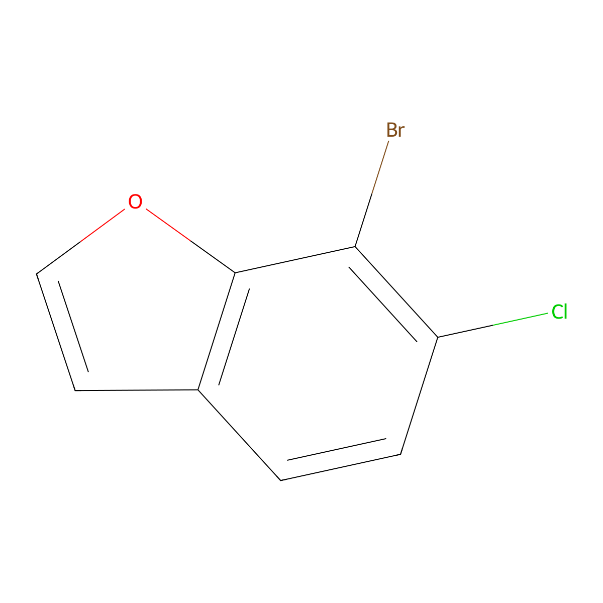 7-Bromo-6-chloro-1-benzofuran molecular structure, CAS 1427404-45-2