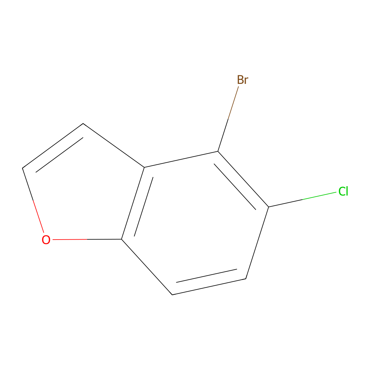 4-Bromo-5-chloro-1-benzofuran molecular structure, CAS 1427405-29-5