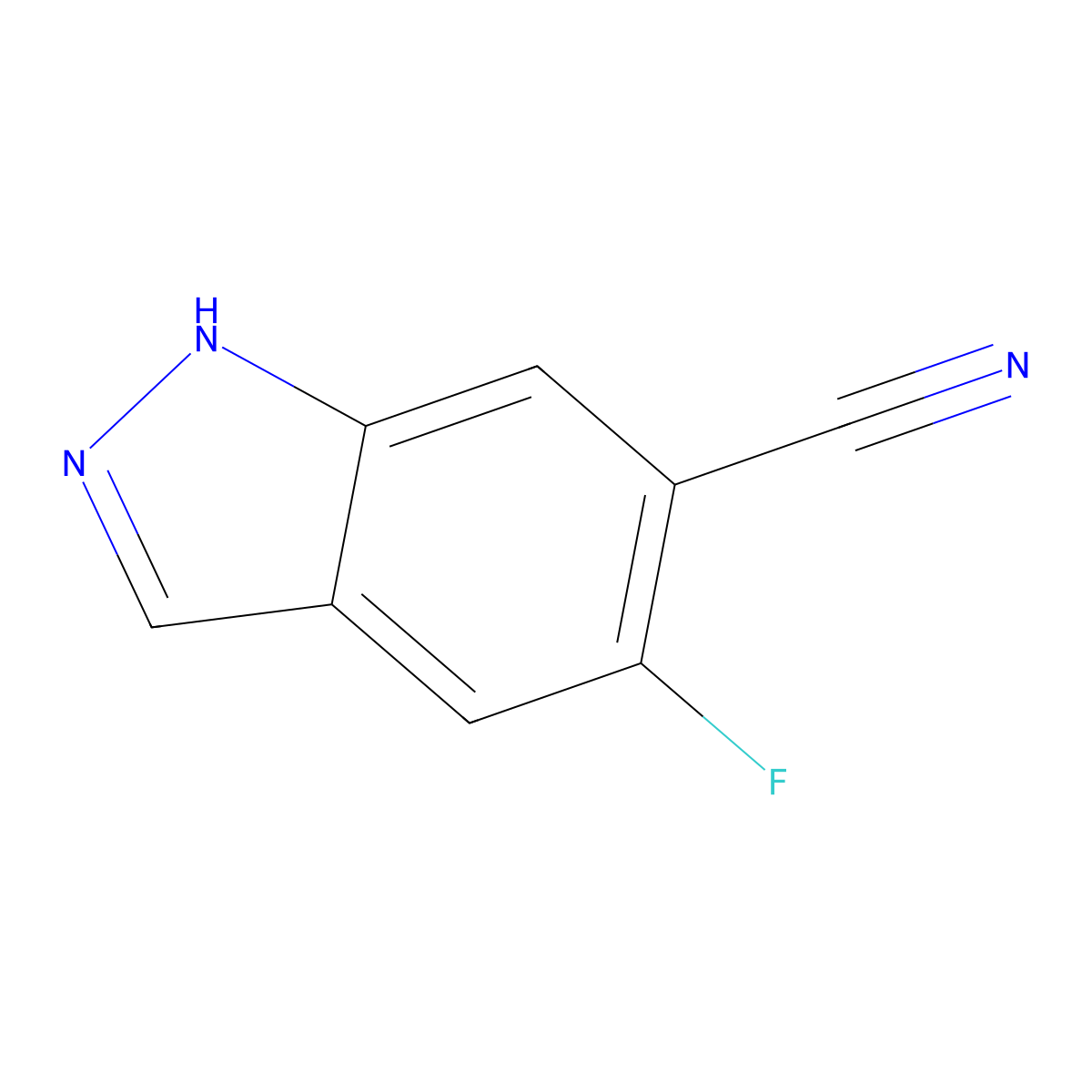 5-fluoro-1H-indazole-6-carbonitrile molecular structure, CAS 1427405-34-2
