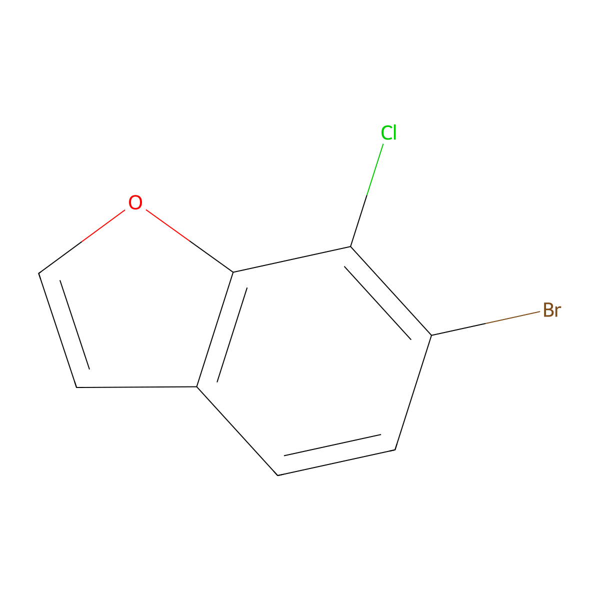 6-Bromo-7-chlorobenzofuran molecular structure, CAS 1427405-35-3