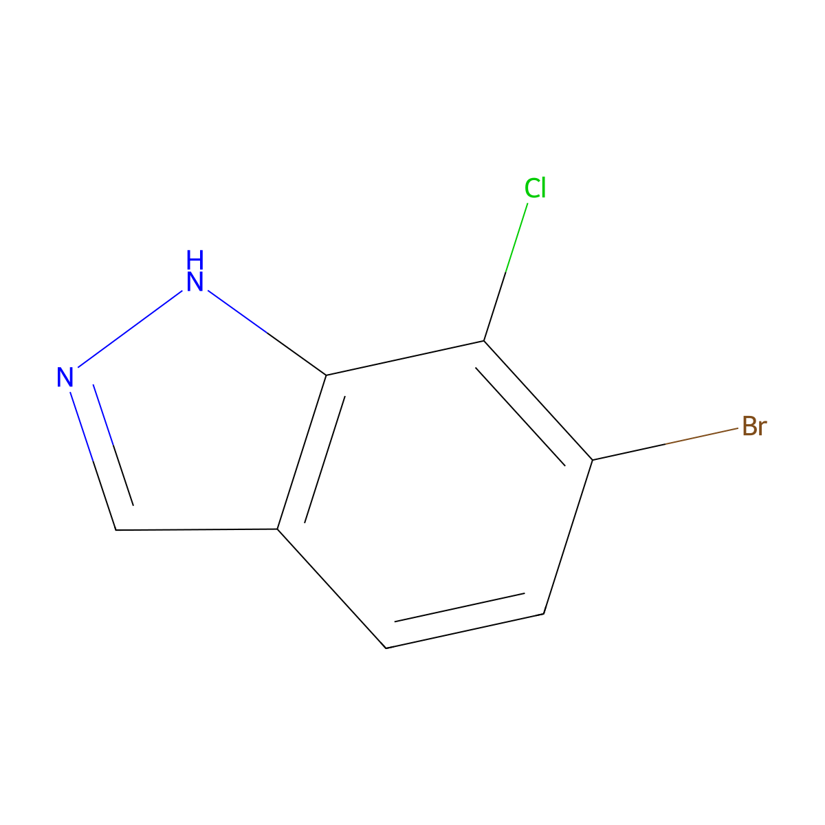 6-bromo-7-chloro-1H-indazole molecular structure, CAS 1427405-47-7